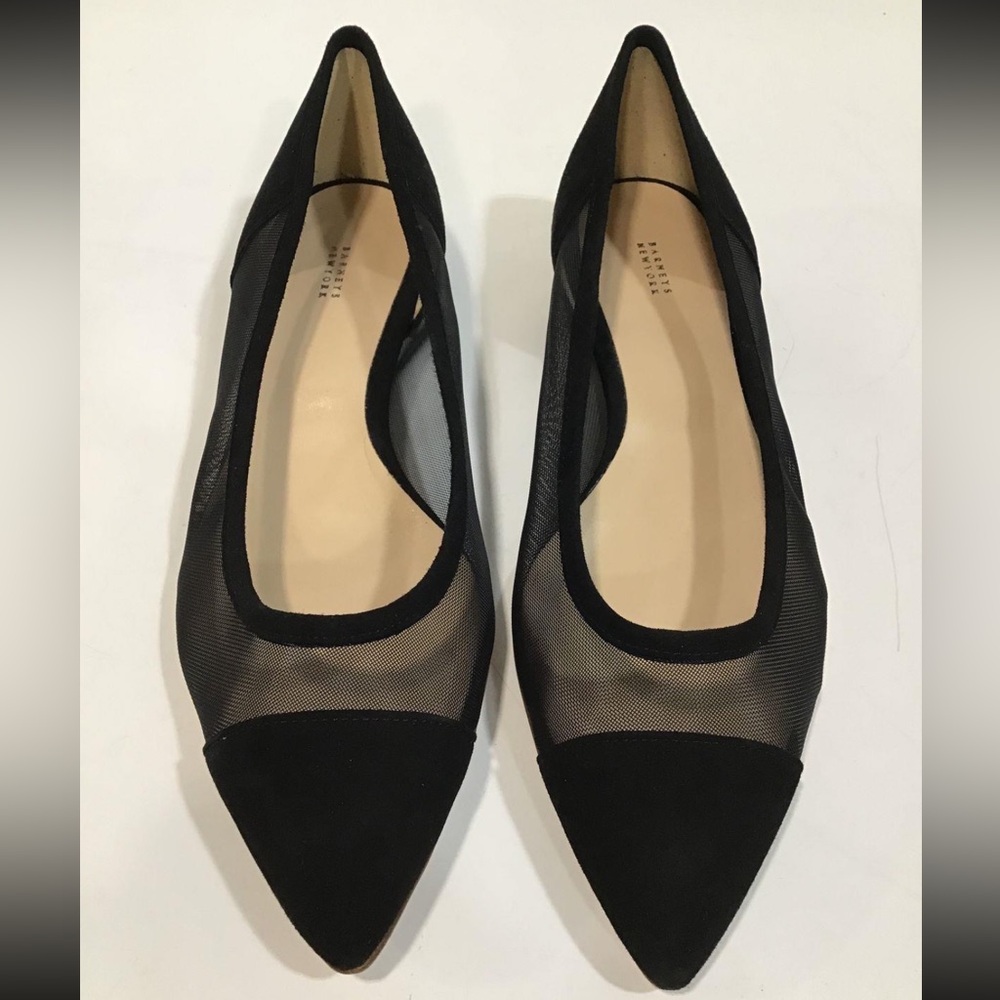 NEW!! Women’s Barneys New York Black Mesh/Suede Leather Ballet Flats Size 39.5
